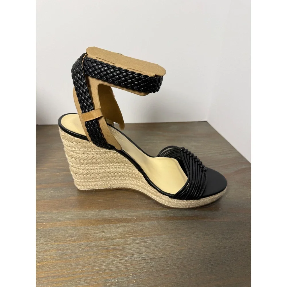 Jessica‎ Simpson Talise Espadrille Platform Wedge Sandals Black Size 11 NWT